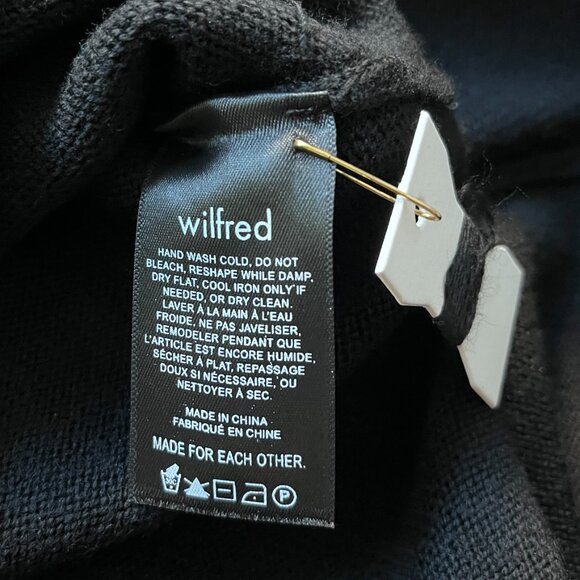 Aritzia Wilfred Cyprie Sweater Dress NWT 100% Italian Merino Wool Black Size 2XS - Picture 10 of 10